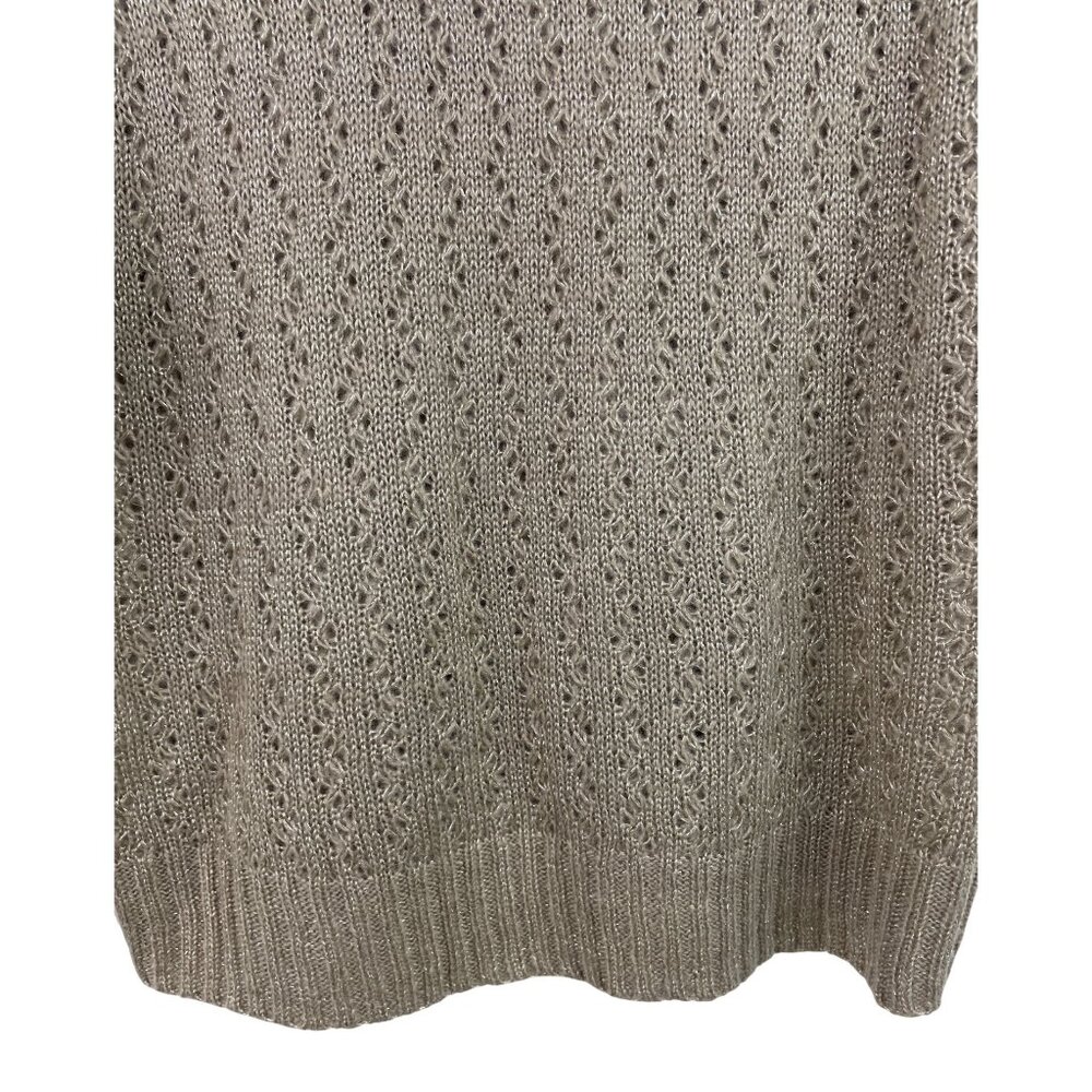 Notations Tan/Gold Knit Cowl Neck Sweater 3/4 Sleeve Womens Size XL - Picture 4 of 9